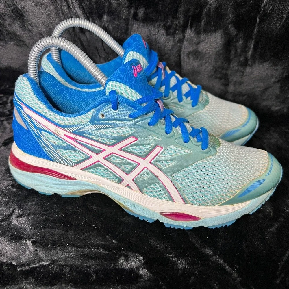Asics Gel-Cumulus 18 T6C8N Women 7.5 Running Shoes Aqua Splash Pink Glow Sneaker